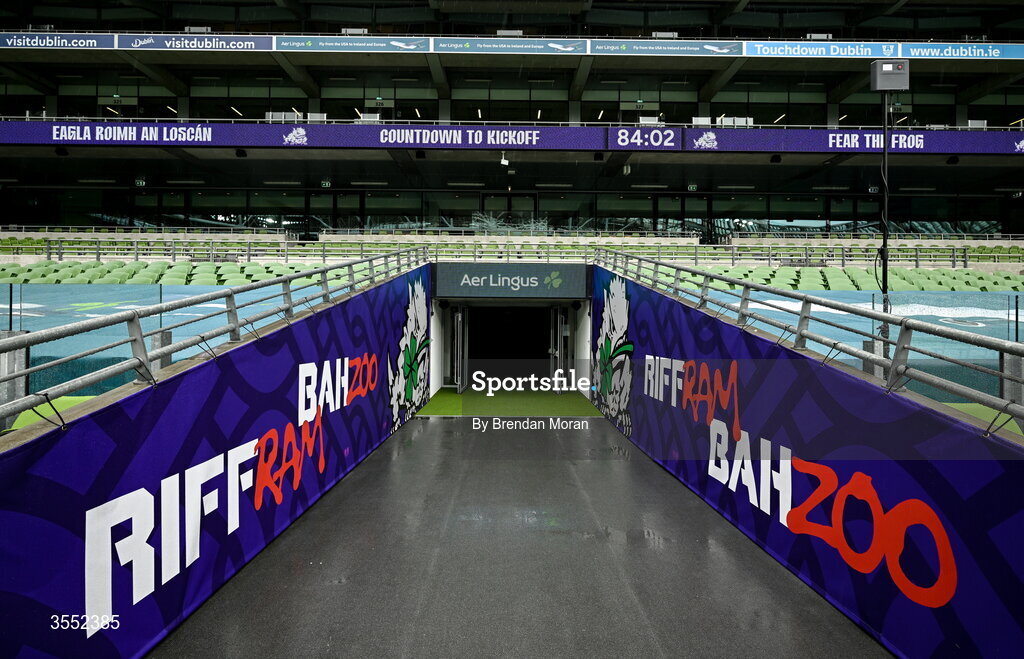 29 August 2026; A general view of Aviva Stadium before the 2026 Aer Lingus College Football Classic match between TCU and North Carolina in Dublin. Photo by Brendan Moran/Sportsfile
