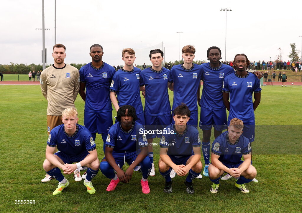 29 August 2026; The Newbridge Town team before the FAI National League Group 3 match between CK United and Newbridge Town at SETU Sports Complex in Carlow. Photo by Michael P Ryan/Sportsfile