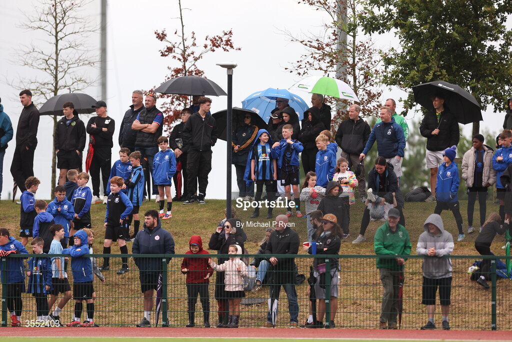 29 August 2026; Supporters watch on during the FAI National League Group 3 match between CK United and Newbridge Town at SETU Sports Complex in Carlow. Photo by Michael P Ryan/Sportsfile