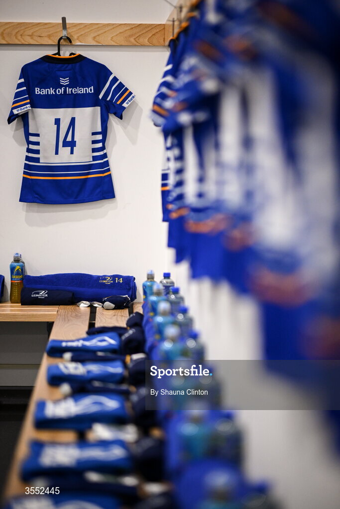 29 August 2026; The jersey of Robyn O’Connor of Leinster is seen in the dressing-room ahead of the Vodafone Womens Interprovincial Championship final match between Munster and Leinster at Dexcom Stadium in Galway. Photo by Shauna Clinton/Sportsfile