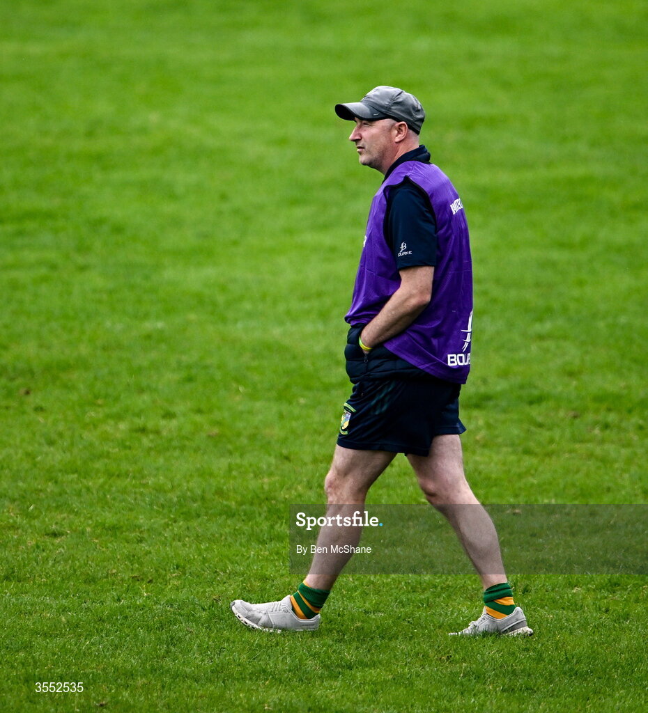 29 August 2026; Faughs manager Karol O'Brien before the PTSB Dublin Senior Club Hurling Championships Round 4 match between Cuala and Faughs at Parnell Park in Dublin. Photo by Ben McShane/Sportsfile