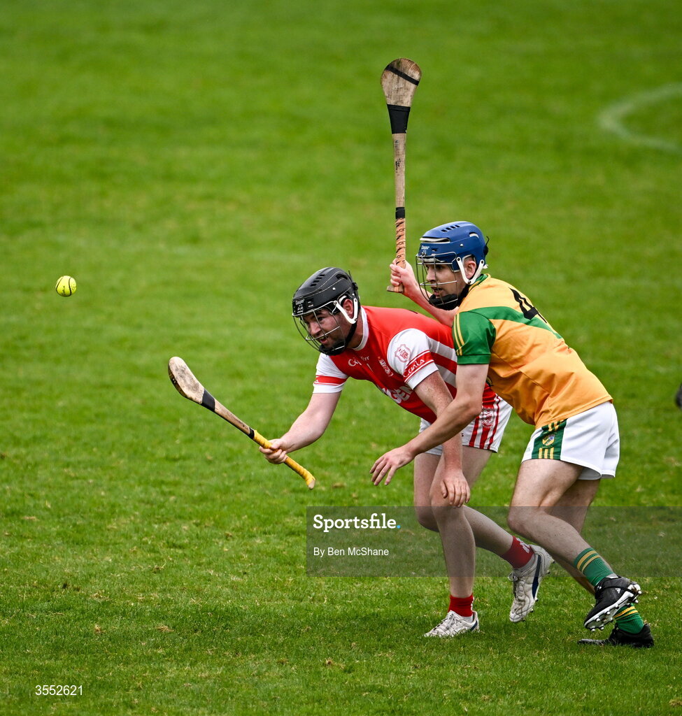 29 August 2026; Cillian Sheanon of Cuala in action against Joe Kenny of Faughs during the PTSB Dublin Senior Club Hurling Championships Round 4 match between Cuala and Faughs at Parnell Park in Dublin. Photo by Ben McShane/Sportsfile