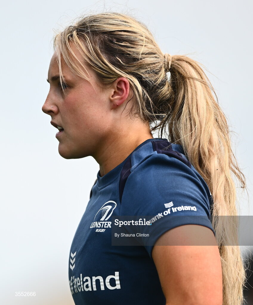 29 August 2026; Aoife Dalton of Leinster warms-up before the Vodafone Womens Interprovincial Championship final match between Munster and Leinster at Dexcom Stadium in Galway. Photo by Shauna Clinton/Sportsfile