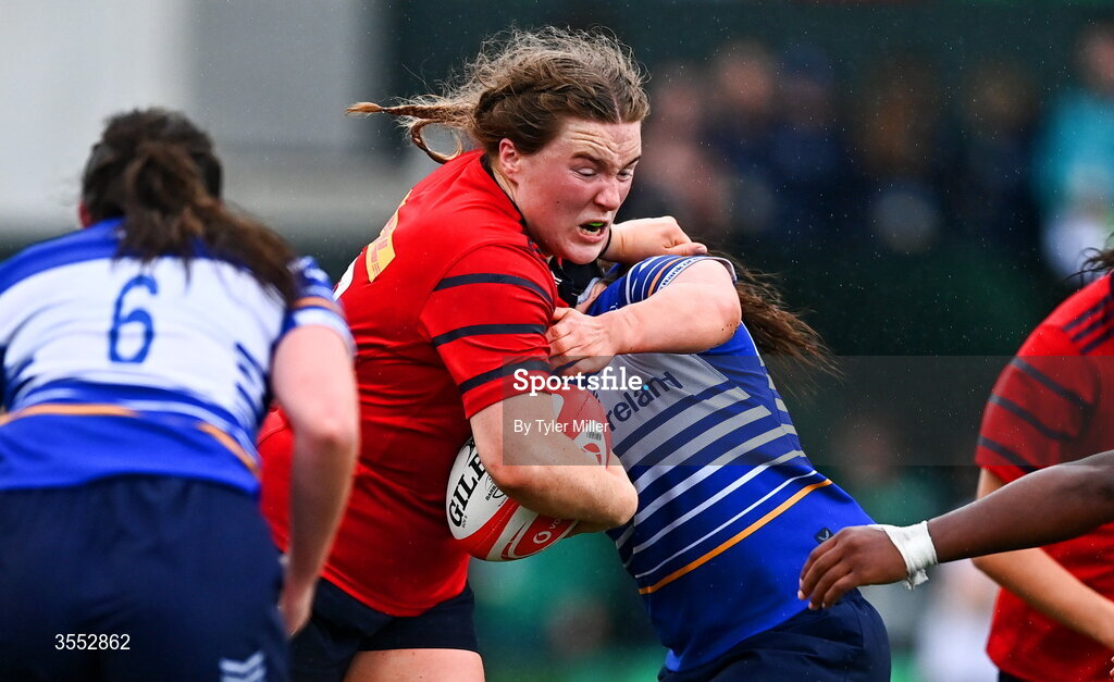 29 August 2026; Alisha Flynn of Munster during the Vodafone Womens Interprovincial Championship final match between Munster and Leinster at Dexcom Stadium in Galway. Photo by Tyler Miller/Sportsfile