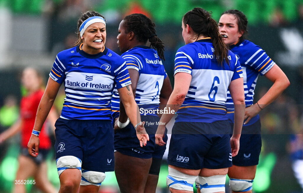 29 August 2026; Erin King of Leinster during the Vodafone Womens Interprovincial Championship final match between Munster and Leinster at Dexcom Stadium in Galway. Photo by Tyler Miller/Sportsfile