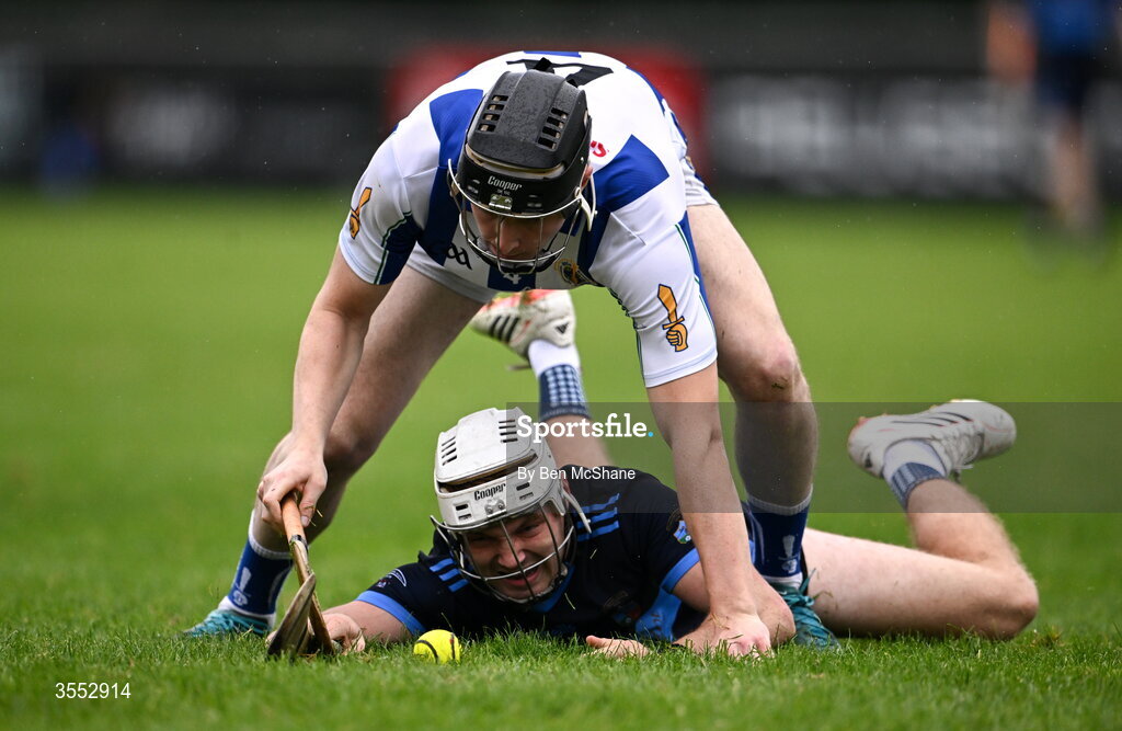 29 August 2026; Callyn Graham of St Jude's in action against Jim Kennedy of Ballyboden St Enda's during the PTSB Dublin Senior Club Hurling Championships Round 4 match between Ballyboden St Enda's and St Jude's at Parnell Park in Dublin. Photo by Ben McShane/Sportsfile