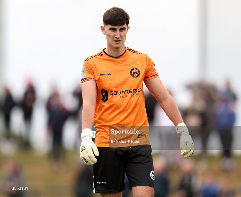29 August 2026; CK United goalkeeper Gavin O'Brien during the FAI National League Group 3 match between CK United and Newbridge Town at SETU Sports Complex in Carlow. Photo by Michael P Ryan/Sportsfile