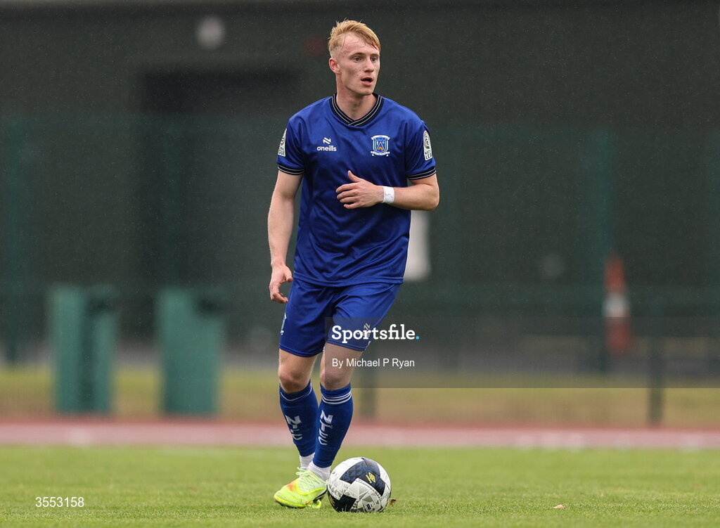 29 August 2026; Finn Cowper Gray of Newbridge Town during the FAI National League Group 3 match between CK United and Newbridge Town at SETU Sports Complex in Carlow. Photo by Michael P Ryan/Sportsfile