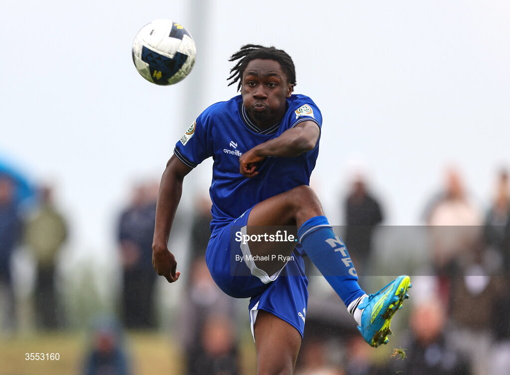 29 August 2026; Alex Akinrintoyo of Newbridge Town during the FAI National League Group 3 match between CK United and Newbridge Town at SETU Sports Complex in Carlow. Photo by Michael P Ryan/Sportsfile