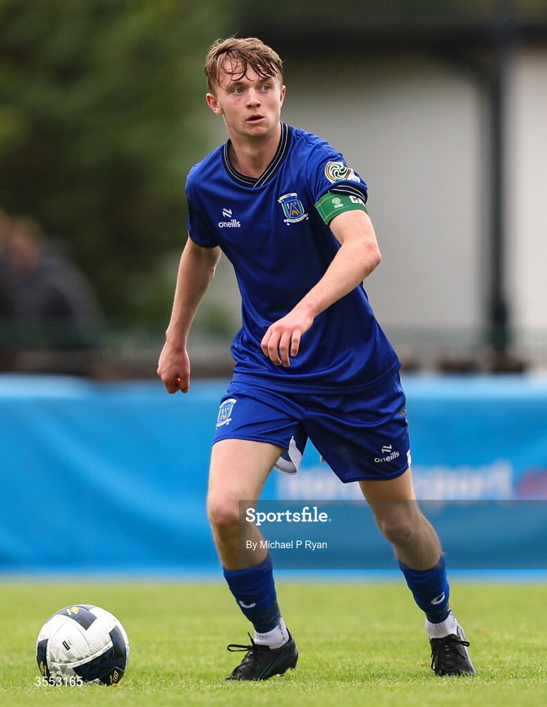 29 August 2026; Nathan James McAuley of Newbridge Town during the FAI National League Group 3 match between CK United and Newbridge Town at SETU Sports Complex in Carlow. Photo by Michael P Ryan/Sportsfile