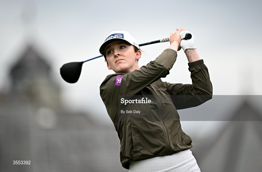 30 August 2026; Lauren Walsh of Ireland watches her tee shot on the first hole during day four of the 2026 KPMG Women’s Irish Open Golf Championship at The K Club in Straffan, Kildare. Photo by Seb Daly/Sportsfile