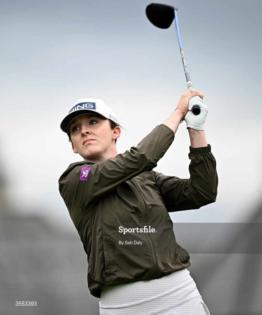 30 August 2026; Lauren Walsh of Ireland watches her tee shot on the first hole during day four of the 2026 KPMG Women’s Irish Open Golf Championship at The K Club in Straffan, Kildare. Photo by Seb Daly/Sportsfile