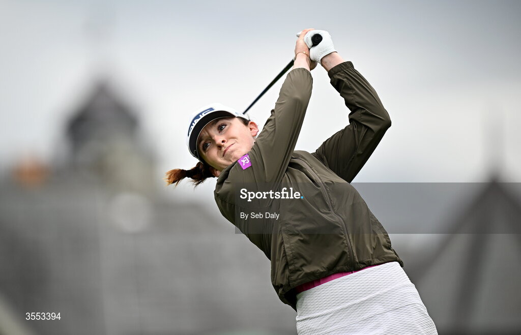 30 August 2026; Lauren Walsh of Ireland watches her tee shot on the first hole during day four of the 2026 KPMG Women’s Irish Open Golf Championship at The K Club in Straffan, Kildare. Photo by Seb Daly/Sportsfile
