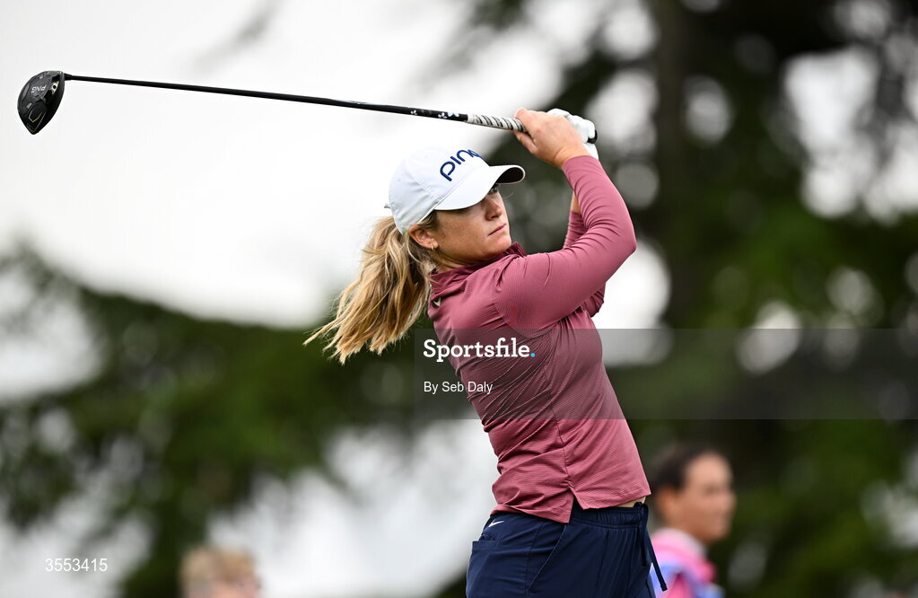 30 August 2026; Amelia Garvey of New Zealand watches her tee shot on the first hole during day four of the 2026 KPMG Women’s Irish Open Golf Championship at The K Club in Straffan, Kildare. Photo by Seb Daly/Sportsfile