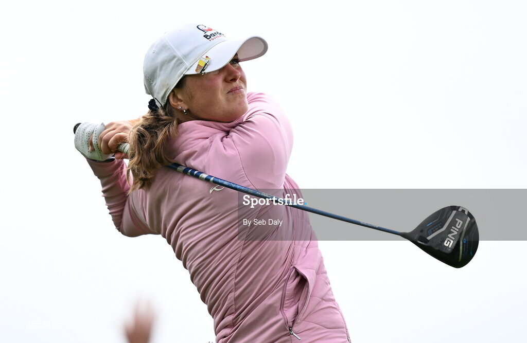 30 August 2026; Dorthea Forbrigd of Norway watches her tee shot on the first hole during day four of the 2026 KPMG Women’s Irish Open Golf Championship at The K Club in Straffan, Kildare. Photo by Seb Daly/Sportsfile