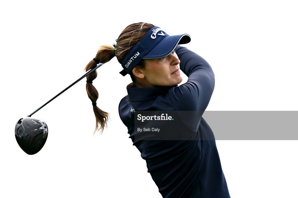 30 August 2026; Alessandra Fanali of Italy watches her tee shot on the first hole during day four of the 2026 KPMG Women’s Irish Open Golf Championship at The K Club in Straffan, Kildare. Photo by Seb Daly/Sportsfile