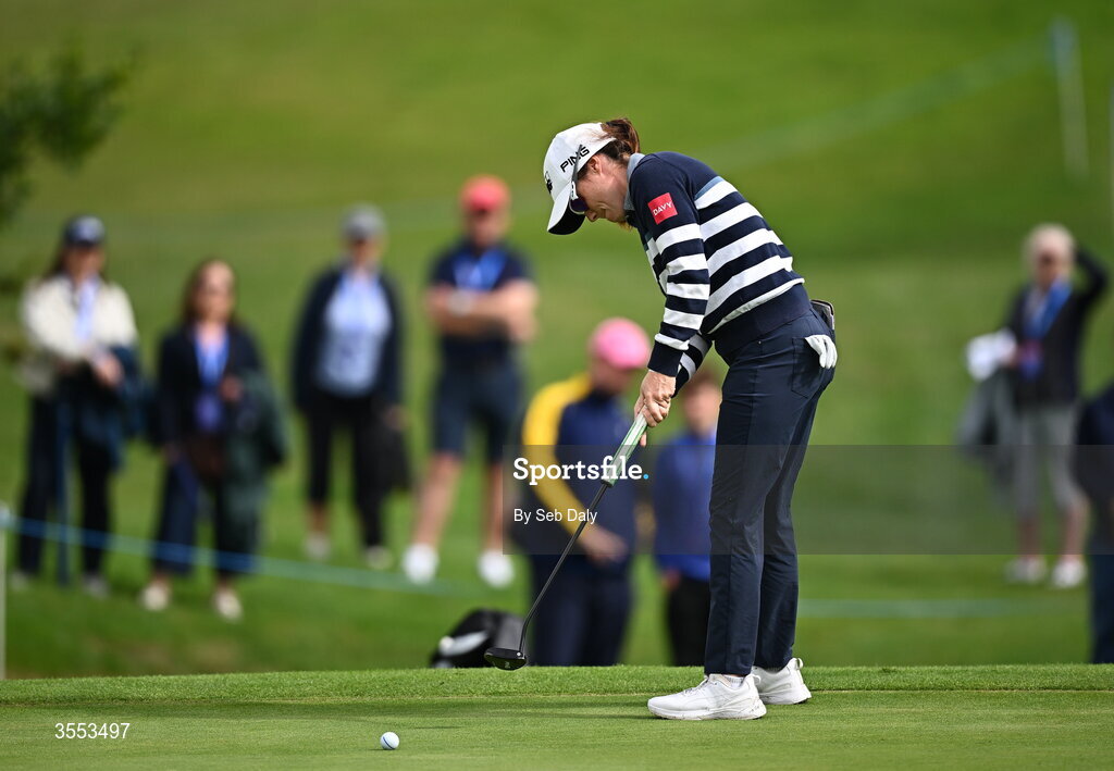 30 August 2026; Leona Maguire of Ireland putts on the first green during day four of the 2026 KPMG Women’s Irish Open Golf Championship at The K Club in Straffan, Kildare. Photo by Seb Daly/Sportsfile
