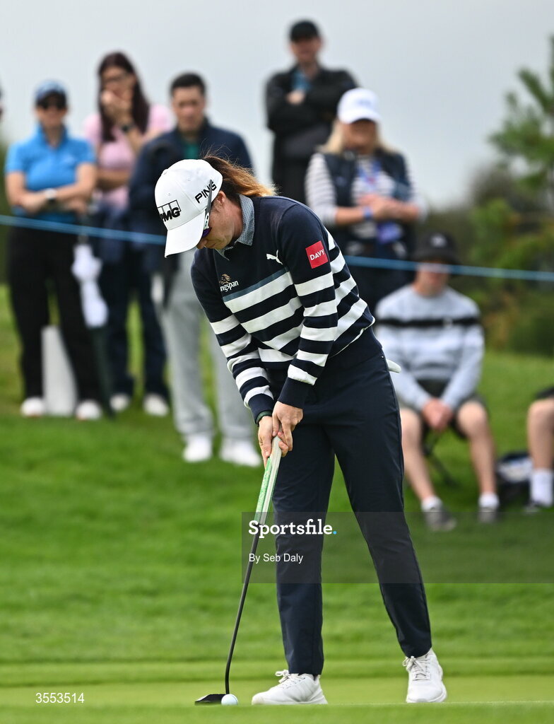 30 August 2026; Leona Maguire of Ireland putts on the second green during day four of the 2026 KPMG Women’s Irish Open Golf Championship at The K Club in Straffan, Kildare. Photo by Seb Daly/Sportsfile