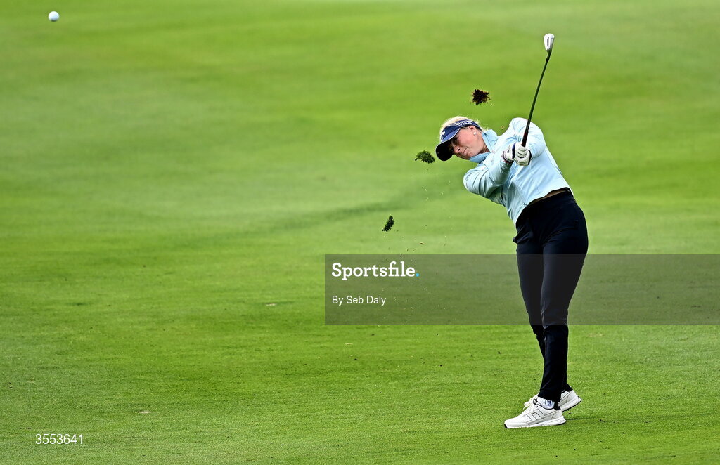 30 August 2026; Louise Rydqvist of Sweden plays a shot from the fourth fairway during day four of the 2026 KPMG Women’s Irish Open Golf Championship at The K Club in Straffan, Kildare. Photo by Seb Daly/Sportsfile