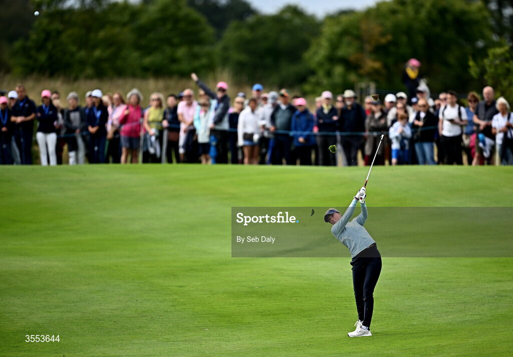 30 August 2026; Louise Rydqvist of Sweden plays a shot from the fourth fairway during day four of the 2026 KPMG Women’s Irish Open Golf Championship at The K Club in Straffan, Kildare. Photo by Seb Daly/Sportsfile
