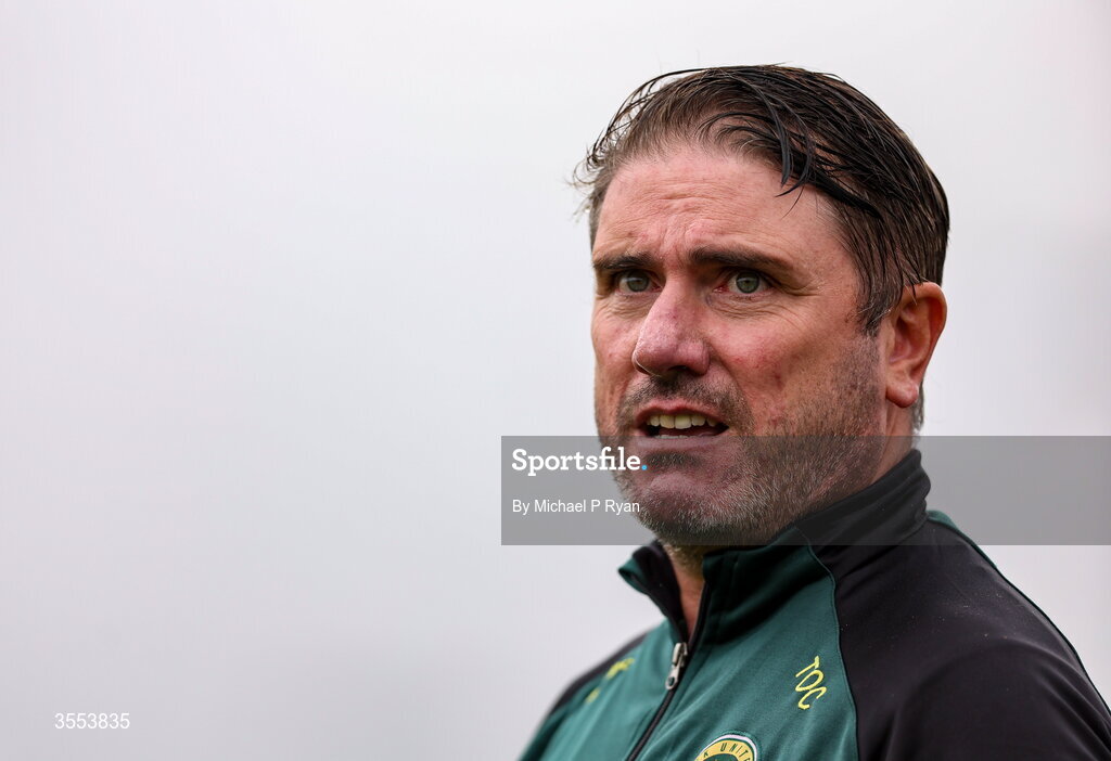 29 August 2026; CK United manager Tom O'Connor during the FAI National League Group 3 match between CK United and Newbridge Town at SETU Sports Complex in Carlow. Photo by Michael P Ryan/Sportsfile