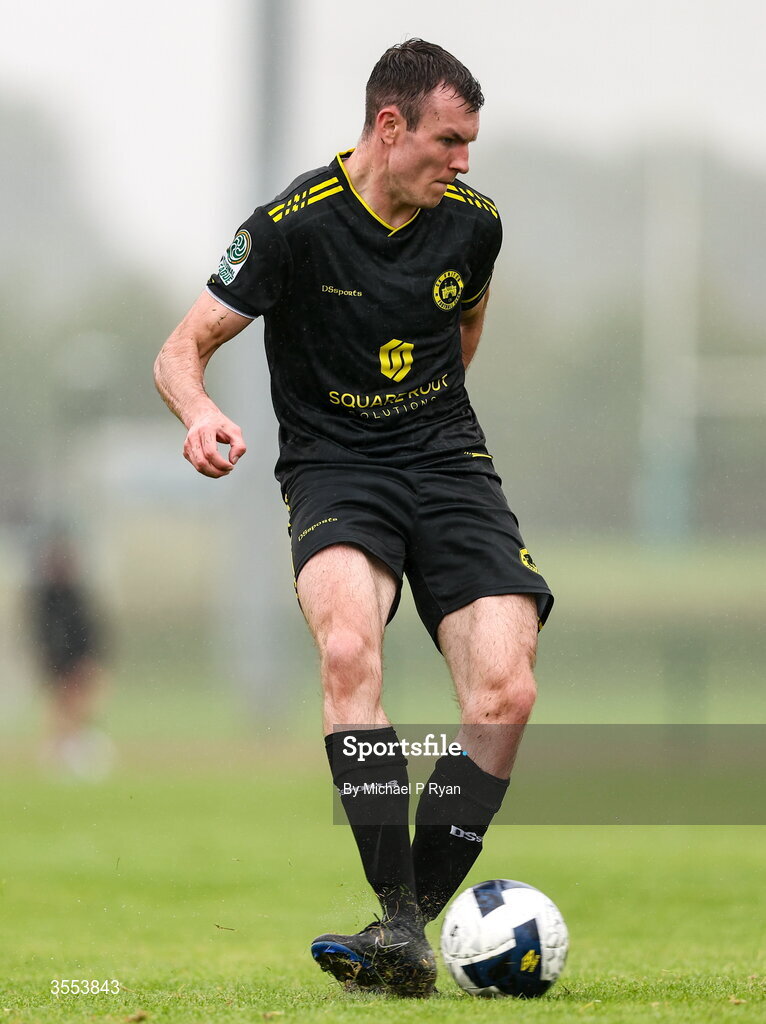 29 August 2026; Callum Warfield of CK United during the FAI National League Group 3 match between CK United and Newbridge Town at SETU Sports Complex in Carlow. Photo by Michael P Ryan/Sportsfile