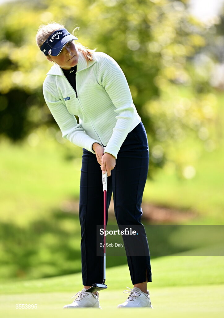 30 August 2026; Kajsa Arwefjall of Sweden putts on the ninth green during day four of the 2026 KPMG Women’s Irish Open Golf Championship at The K Club in Straffan, Kildare. Photo by Seb Daly/Sportsfile