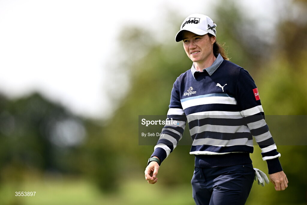 30 August 2026; Leona Maguire of Ireland after putting on the ninth green during day four of the 2026 KPMG Women’s Irish Open Golf Championship at The K Club in Straffan, Kildare. Photo by Seb Daly/Sportsfile