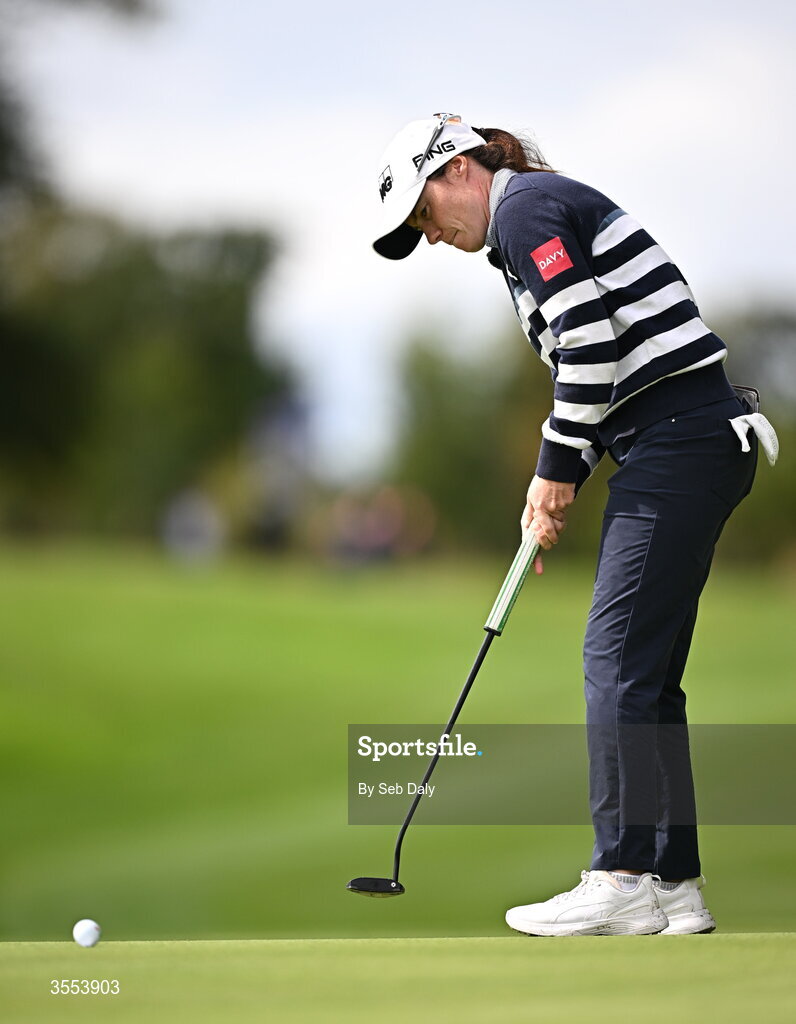 30 August 2026; Leona Maguire of Ireland putts on the ninth green during day four of the 2026 KPMG Women’s Irish Open Golf Championship at The K Club in Straffan, Kildare. Photo by Seb Daly/Sportsfile