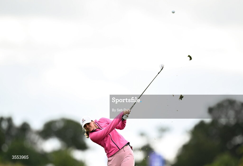 30 August 2026; Dorthea Forbrigd of Norway watches her shot from the 15th fairway during day four of the 2026 KPMG Women’s Irish Open Golf Championship at The K Club in Straffan, Kildare. Photo by Seb Daly/Sportsfile