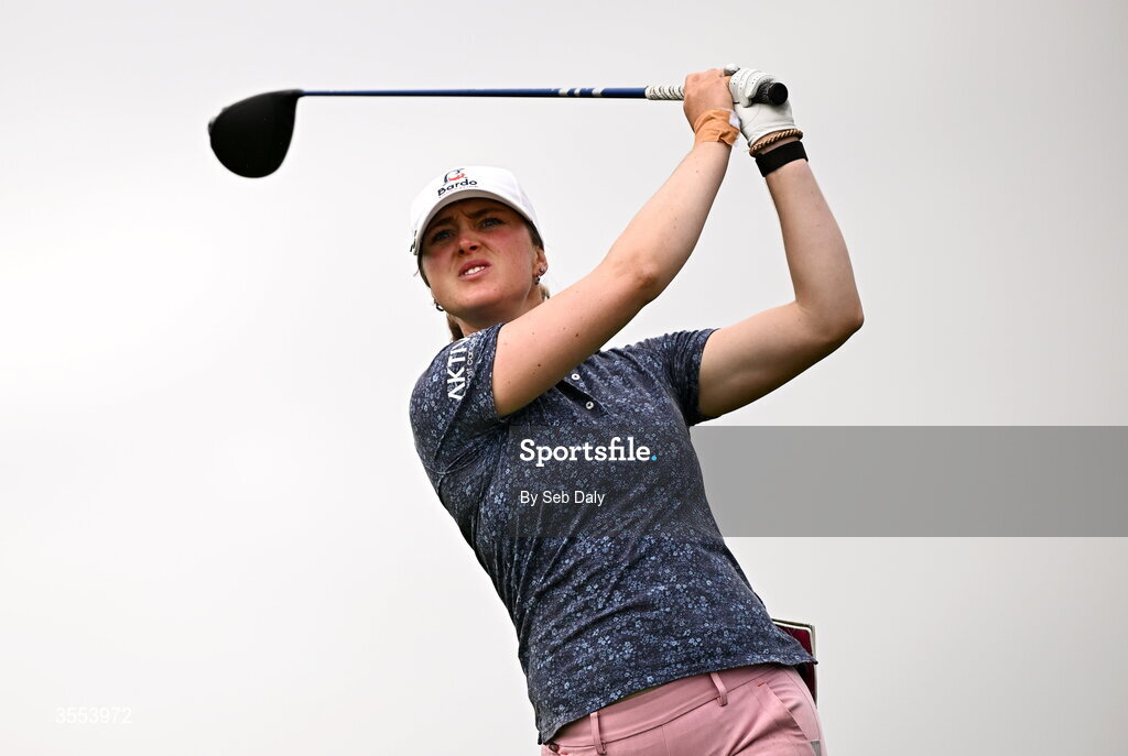 30 August 2026; Dorthea Forbrigd of Norway watches her tee shot on the 16th hole during day four of the 2026 KPMG Women’s Irish Open Golf Championship at The K Club in Straffan, Kildare. Photo by Seb Daly/Sportsfile