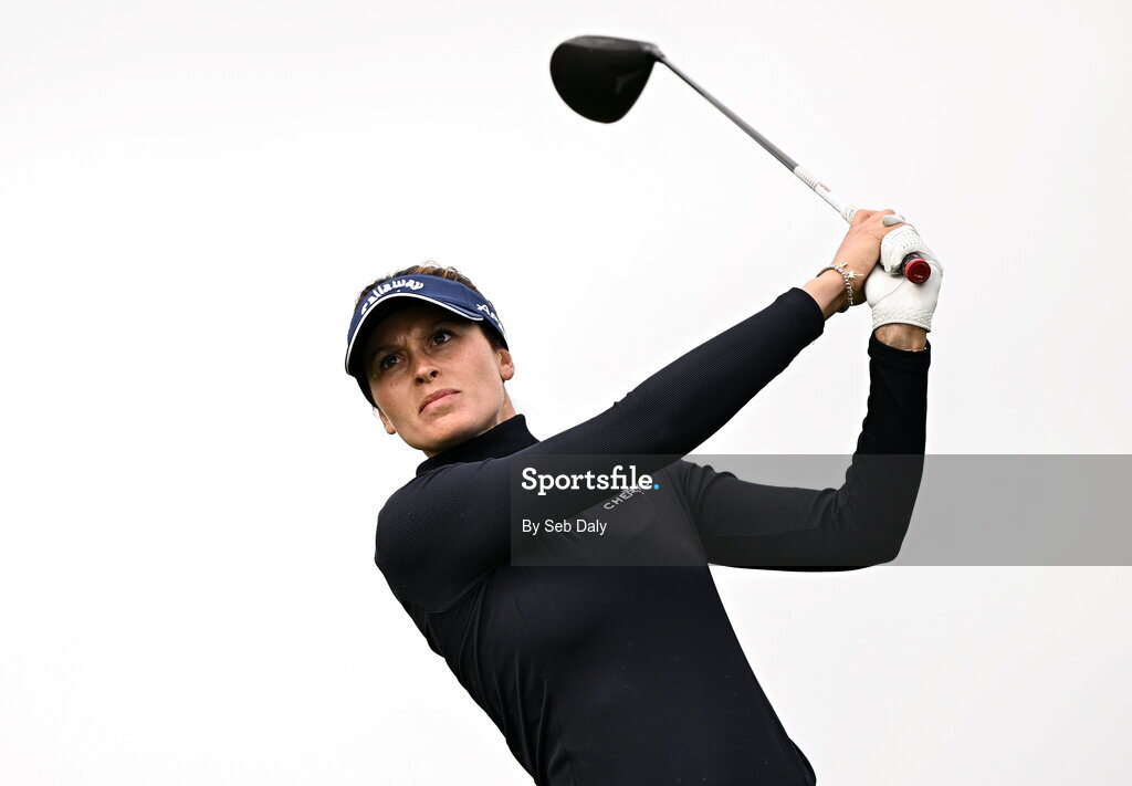 30 August 2026; Alessandra Fanali of Italy watches her tee shot on the 16th hole during day four of the 2026 KPMG Women’s Irish Open Golf Championship at The K Club in Straffan, Kildare. Photo by Seb Daly/Sportsfile