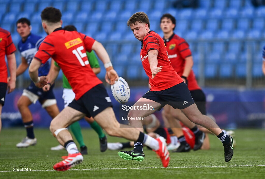30 August 2026; Alan Cleary of Munster during the PwC U19 InterProvincial Championship match between Leinster and Munster at Energia Park in Dublin. Photo by Tyler Miller/Sportsfile