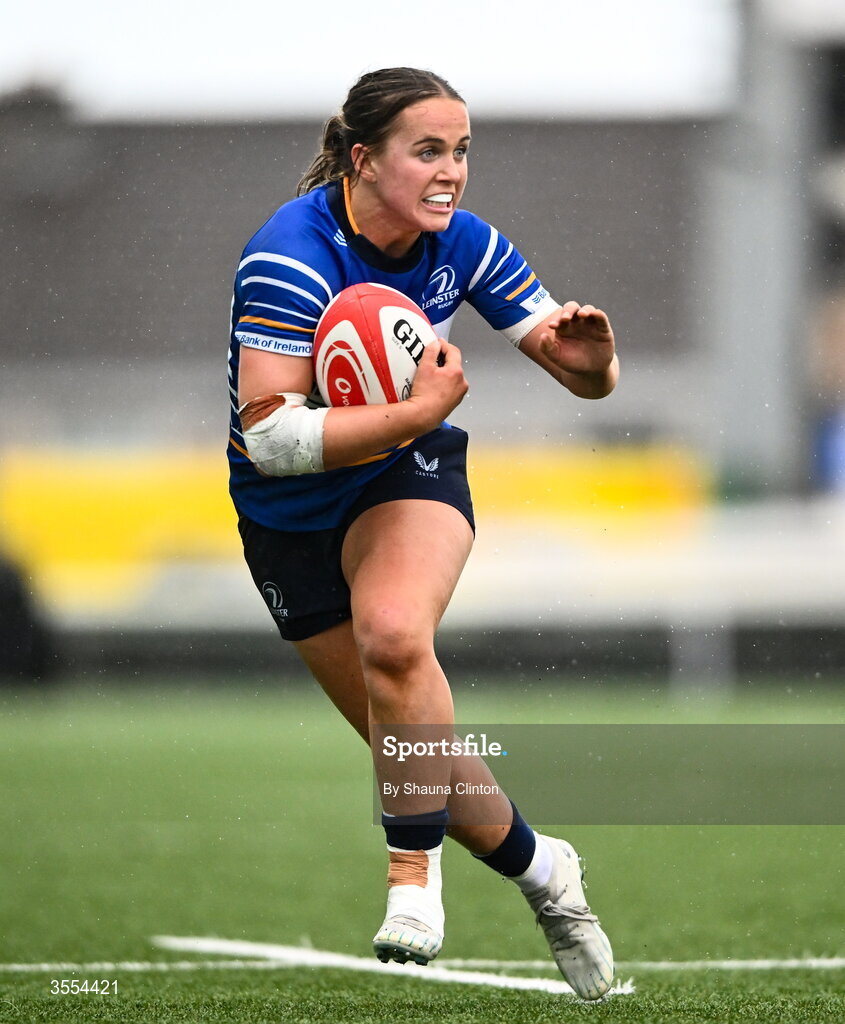 29 August 2026; Robyn O'Connor of Leinster during the Vodafone Womens Interprovincial Championship final match between Munster and Leinster at Dexcom Stadium in Galway. Photo by Shauna Clinton/Sportsfile