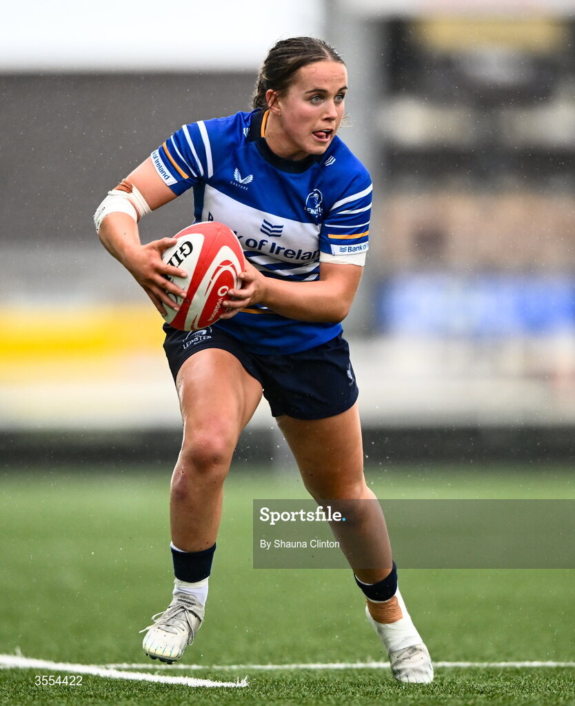 29 August 2026; Robyn O'Connor of Leinster during the Vodafone Womens Interprovincial Championship final match between Munster and Leinster at Dexcom Stadium in Galway. Photo by Shauna Clinton/Sportsfile