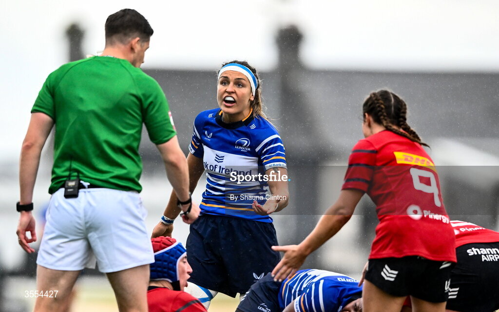 29 August 2026; Erin King of Leinster during the Vodafone Womens Interprovincial Championship final match between Munster and Leinster at Dexcom Stadium in Galway. Photo by Shauna Clinton/Sportsfile