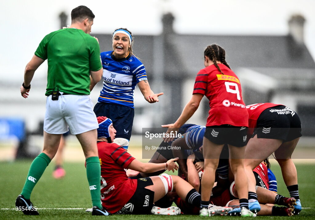 29 August 2026; Erin King of Leinster during the Vodafone Womens Interprovincial Championship final match between Munster and Leinster at Dexcom Stadium in Galway. Photo by Shauna Clinton/Sportsfile