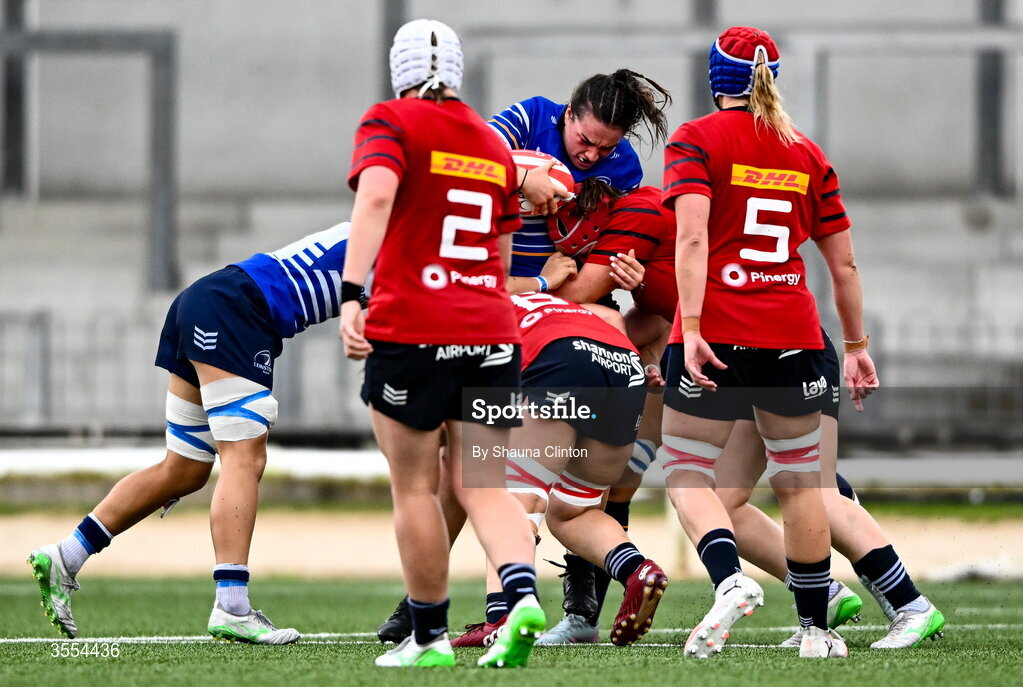 29 August 2026; Kate Jordan of Leinster during the Vodafone Womens Interprovincial Championship final match between Munster and Leinster at Dexcom Stadium in Galway. Photo by Shauna Clinton/Sportsfile