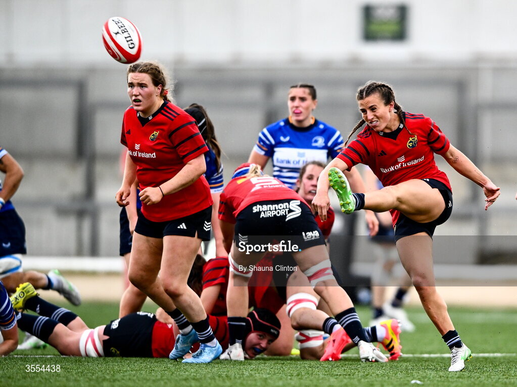 29 August 2026; Emily Lane of Munster during the Vodafone Womens Interprovincial Championship final match between Munster and Leinster at Dexcom Stadium in Galway. Photo by Shauna Clinton/Sportsfile