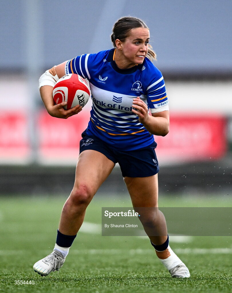 29 August 2026; Robyn O'Connor of Leinster during the Vodafone Womens Interprovincial Championship final match between Munster and Leinster at Dexcom Stadium in Galway. Photo by Shauna Clinton/Sportsfile