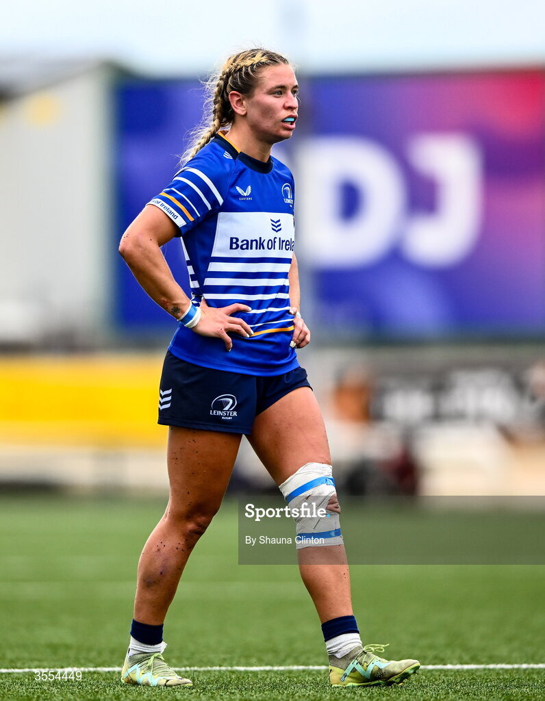 29 August 2026; Kathy Baker of Leinster during the Vodafone Womens Interprovincial Championship final match between Munster and Leinster at Dexcom Stadium in Galway. Photo by Shauna Clinton/Sportsfile