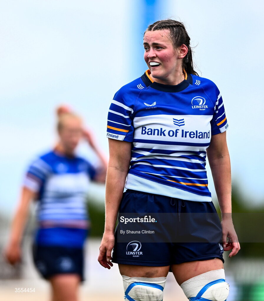 29 August 2026; Regan Casey of Leinster during the Vodafone Womens Interprovincial Championship final match between Munster and Leinster at Dexcom Stadium in Galway. Photo by Shauna Clinton/Sportsfile