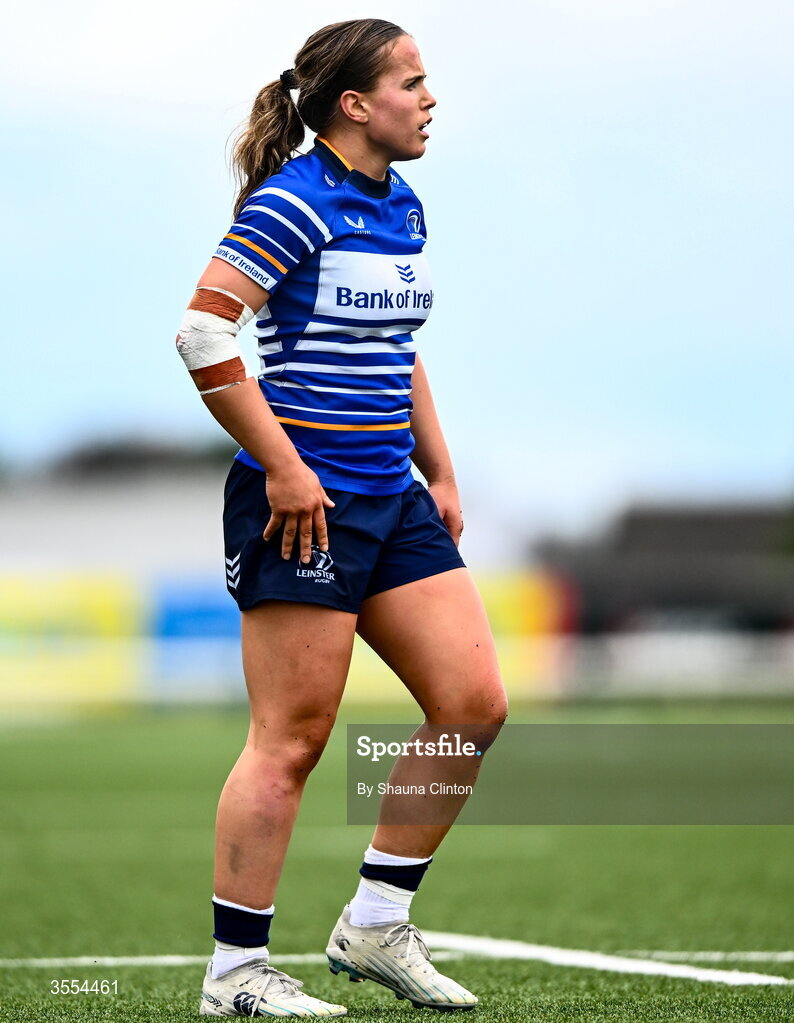 29 August 2026; Robyn O'Connor of Leinster during the Vodafone Womens Interprovincial Championship final match between Munster and Leinster at Dexcom Stadium in Galway. Photo by Shauna Clinton/Sportsfile