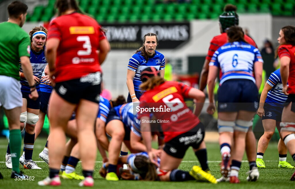 29 August 2026; Eve Higgins of Leinster during the Vodafone Womens Interprovincial Championship final match between Munster and Leinster at Dexcom Stadium in Galway. Photo by Shauna Clinton/Sportsfile