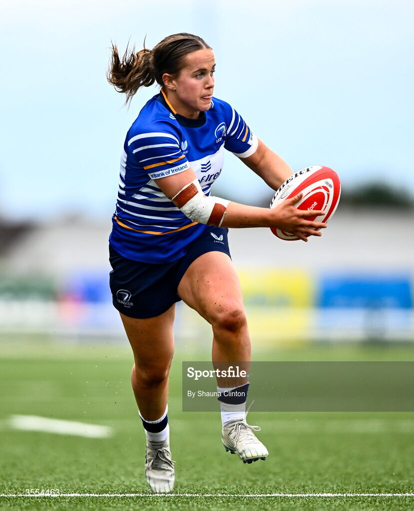 29 August 2026; Robyn O'Connor of Leinster during the Vodafone Womens Interprovincial Championship final match between Munster and Leinster at Dexcom Stadium in Galway. Photo by Shauna Clinton/Sportsfile