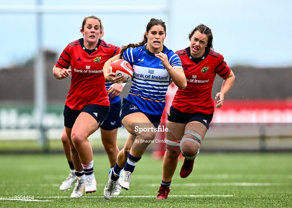 29 August 2026; Vicky Elmes Kinlan of Leinster during the Vodafone Womens Interprovincial Championship final match between Munster and Leinster at Dexcom Stadium in Galway. Photo by Shauna Clinton/Sportsfile