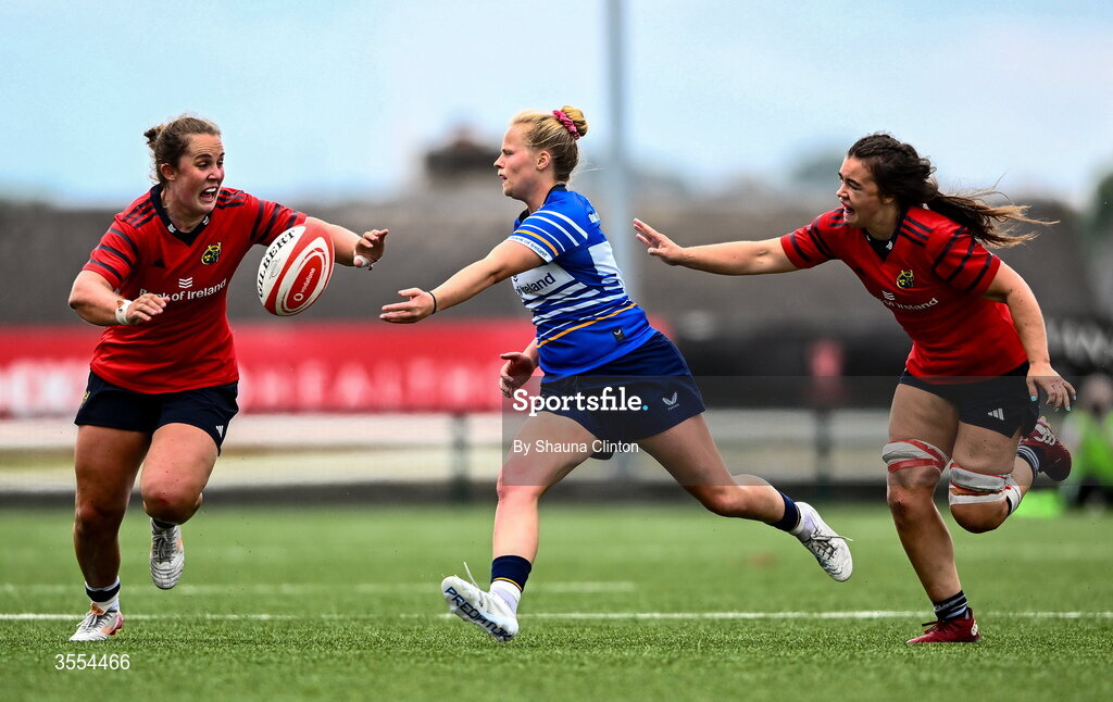 29 August 2026; Dannah O'Brien of Leinster during the Vodafone Womens Interprovincial Championship final match between Munster and Leinster at Dexcom Stadium in Galway. Photo by Shauna Clinton/Sportsfile