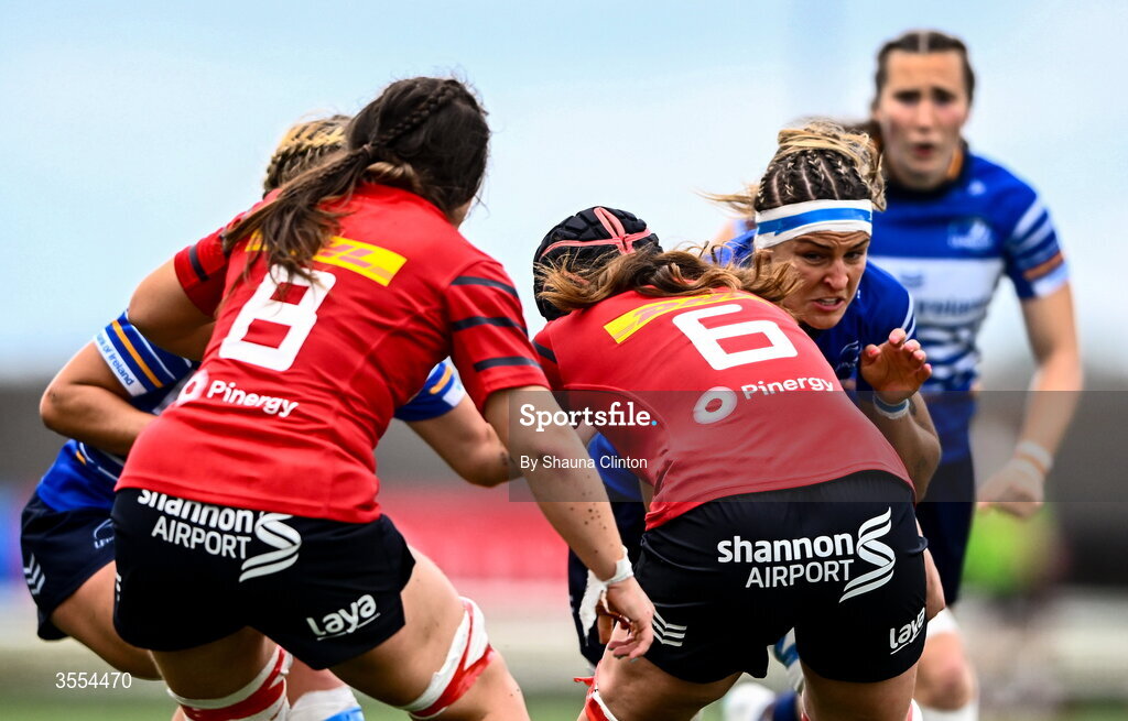 29 August 2026; Erin King of Leinster during the Vodafone Womens Interprovincial Championship final match between Munster and Leinster at Dexcom Stadium in Galway. Photo by Shauna Clinton/Sportsfile