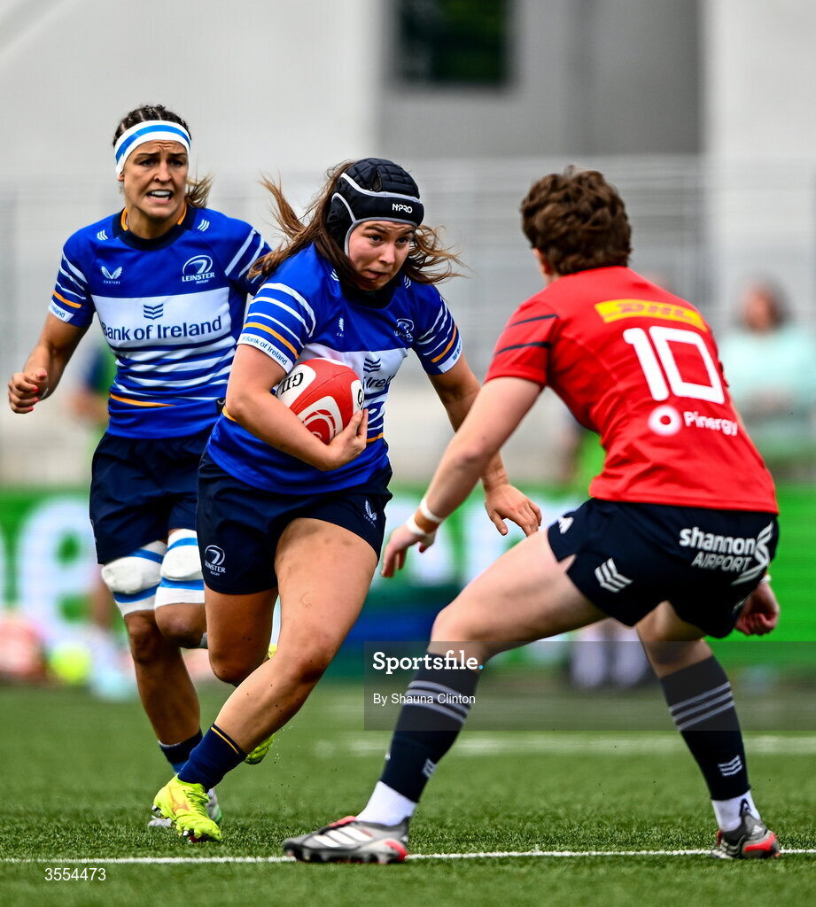 29 August 2026; Sarah Delaney of Leinster during the Vodafone Womens Interprovincial Championship final match between Munster and Leinster at Dexcom Stadium in Galway. Photo by Shauna Clinton/Sportsfile