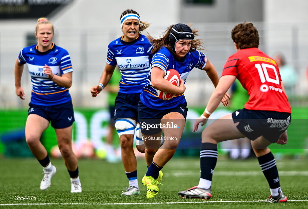 29 August 2026; Sarah Delaney of Leinster during the Vodafone Womens Interprovincial Championship final match between Munster and Leinster at Dexcom Stadium in Galway. Photo by Shauna Clinton/Sportsfile